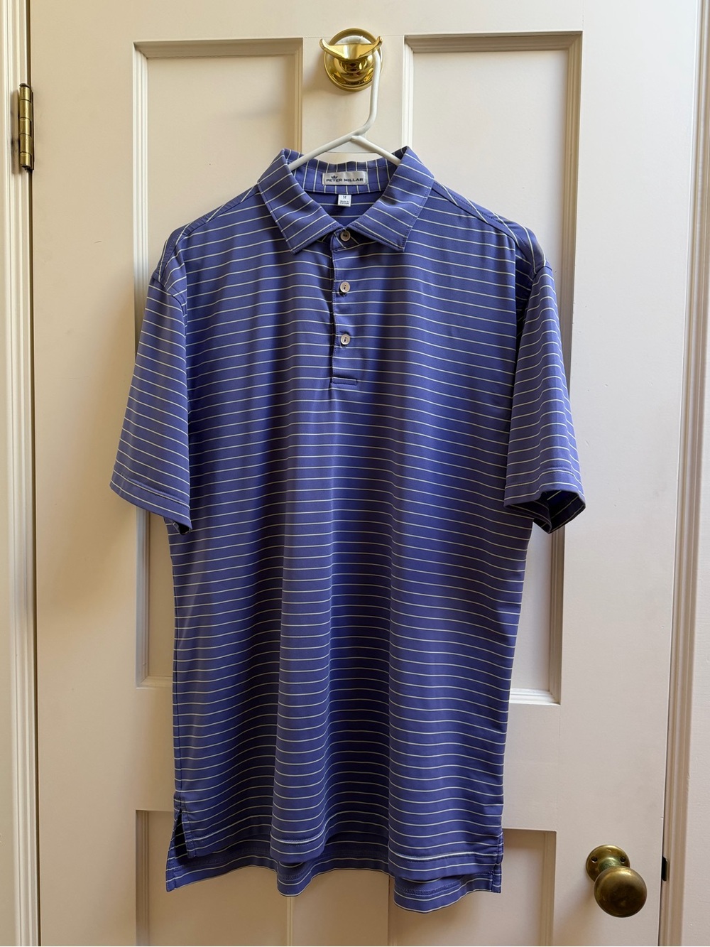 Peter Millar Men's Blue Striped Polo Shirt Size M